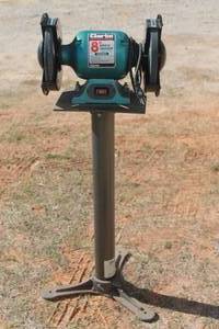 lot 34 image: CLARKE METAL WORKER DUAL 8 BENCH GRINDER BT-1004 WITH GRINDER PEDESTAL STAND