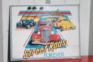 lot 43 image: STREET RODS FOREVER METAL WALL SIGN , 14 X 17 34