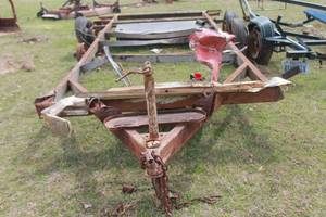lot 234 image: VINTAGE TRAILER FRAME  SEE TIRE PICSSEE VIDEO ATTACHED
