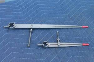 lot 268 image: TOTAL OF 2 - STARRETT SPRING DIVIDER CALIPERS , 8 & 14 