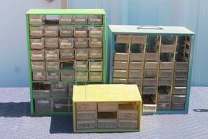lot 280 image: TOTAL OF 3 STORAGE CONTAINERS WITH CONTENTS  SEE PICS