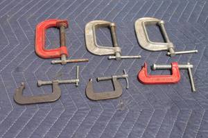 lot 166 image: TOTAL OF 6 ASSORTED SIZE C - CLAMPS , 1 12 -3&nbsp