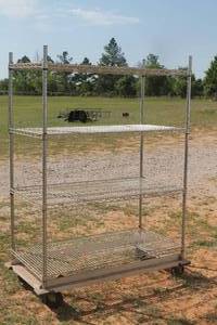 lot 182 image: 4-TIER WIRE SHELVING UNIT ON CASTERS . 48 X 24 X 69H&nbsp