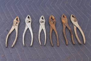 lot 227 image: TOTAL OF 6 ASSORTED BRAND SLIP-JOINT PLIERS&nbsp