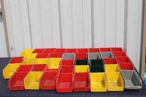 lot 286 image: TOTAL OF 46 ASSORTED BRAND STORAGE BINS, ZAG, AKRO, STACKON&nbsp