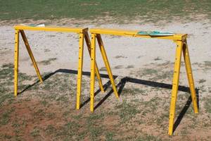 lot 62 image: SET OF CRAWFORD PRO ADJUSTABLE HEIGHT SAW HORSES&nbsp