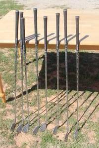 lot 74 image: TOTAL OF 8 GOLF PRIDE TEMPERED STEEL STERLING LOW TORQUE GOLF CLUBS&nbsp