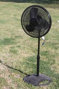 lot 74 image: BLACK LASKO FLOOR STANDING FAN