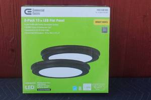 lot 117 image: COMMERCIAL ELECTRIC 13 LED FLAT PANEL OILED RUBBED BRONZE 1002 628 682  ONLY ONE IN BOX