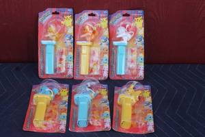 lot 132 image: TOTAL OF 6 VINTAGE TOYSITE POKEMON GOTTA CATCHEM ALL CANDY DISPENSERS UNOPENED