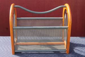 lot 195 image: WOODMETAL MAGAZINE RACK