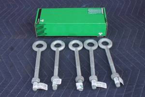 lot 267 image: HILLMAN 5PC  12- 13X8 GALVANIZED FORGED EYE BOLTS WITH NUT , 320812