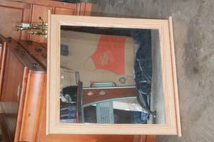 lot 360 image: WOOD FRAMED  WALL MIRROR , 31 X 31