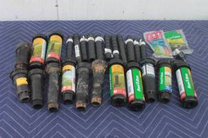 lot 301 image: LOT OF ASSORTED BRAND POP UP YARD SPRINKLERS  SEE PICS