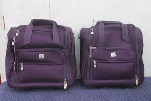 lot 348 image: TOTAL OF 2 PROTG ARENDALE  PURPLE 16 SOFTSIDE UNDER SEAT  CARRY ON WHEELED LUGGAGE