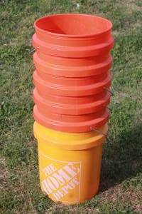lot 438 image: TOTAL OF 6-THE  HOME DEPOT 5 GALLON BUCKETS