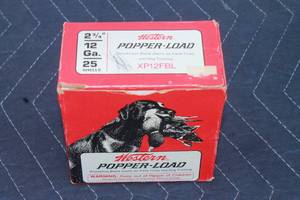 lot 15 image: WESTERN POPPER - LOAD SMOKELESS BLANK  25 SHELLS 2 34 12 GAUGE , XP12FBL