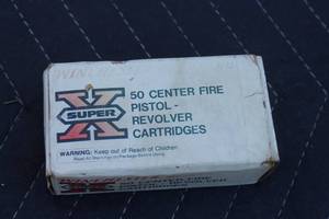 lot 75 image: WINCHESTER SUPER X .38 AUTOMATIC 125GR. J. H.P 50 PISTOL- REVOLVER CARTRIDGES  SEE PICS