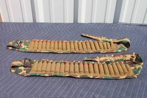 lot 117 image: TOTAL OF 2 SAFTBAK SHOTGUN CARTRIDGE BELT WITH 12 GAUGE SHOTGUN SHELLS , TOTAL OF 38 SHELLS