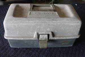 lot 157 image: PLANO TACKLE BOX WITH GENEROUS AMOUNT OF FISHING TACKLE AND MORE  SEE PICS