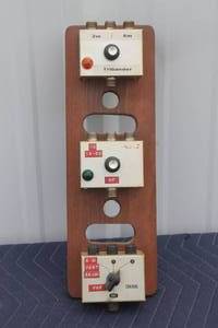 lot 48 image: VINTAGE 3-SECTION COAXIAL SWITCH CONTROL ON WOOD BOARD&nbsp