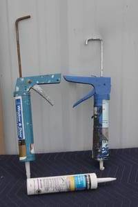 lot 52 image: TOTAL OF 2 CAULKING&nbsp GUNS WITH TUBES OF CAULK&nbsp