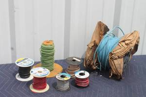lot 116 image: LOT OF 7 ROLLS ASSORTED WIRE  SEE PICS&nbsp