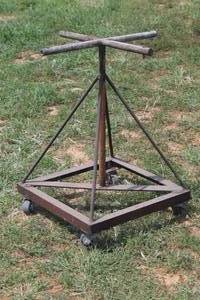 lot 151 image: STEEL MOBILE RACK BASE STAND ON WHEELS 29H&nbsp