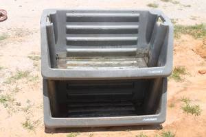 lot 163 image: TOTAL OF 2 HUSKY STACKABLE STORAGE&nbsp BINS , 31 W X 15H&nbsp