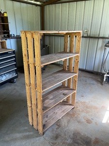 lot 231 image: WOODEN FIVE TIER SHELVING UNIT&nbsp