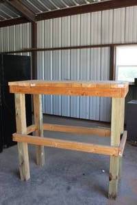 lot 216 image: WOODEN WORK BENCH TABLE , 51 W X 24D X 50H&nbsp