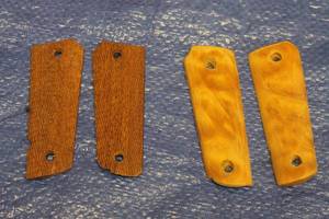 lot 10 image: TWO SETS OF WOODEN HAND GUN GRIP PANELS&nbsp
