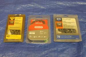 lot 18 image: TOTAL OF 3 SAW CHAINS IN ORIGINAL PACKAGES , 10 , 14 , 20  SEE PICS&nbsp