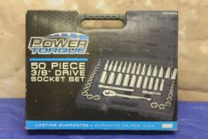 lot 20 image: POWER TORQUE 50 PIECE 38 DRIVE SOCKET SET , IN ORIGINAL BOX&nbsp