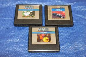 lot 34 image: TOTAL OF 3 VINTAGE ATARI 5200 CARTRIDGE GAMES , CENTIPEDE,POLE POSITION, PAC-MAN&nbsp