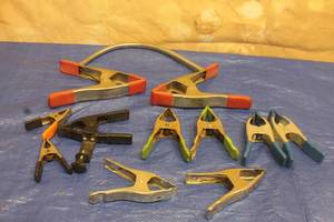 lot 55 image: TOTAL OF 11 ASSORTED SIZE AND BRAND&nbsp SPRING CLAMPS  SEE PICS&nbsp