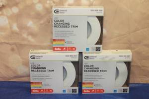 lot 70 image: TOTAL OF 3 NEW COMMERCIAL ELECTRIC 1002 936 204 LED COLOR CHANGE RECESSED TRIM&nbsp