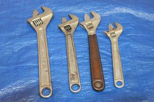 lot 83 image: TOTAL OF 4 ASSORTED BRAND ADJUSTABLE WRENCHES , 8 , 10 ,12&nbsp
