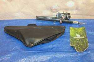 lot 103 image: VINTAGE 1970S&nbsp ST CROIX FISHING MACHINE TELESCOPIC FISHING ROD AND REEL COMBO WITH MANUAL &amp LEATHER CASE&nbsp