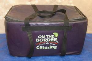 lot 117 image: ON THE BORDER MEXICAN GRILL &amp CANTINA INSULATED CATERING PURPLE DELIVERY BAG, 25 L ( LARGE )&nbsp