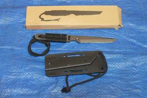 lot 211 image: CORD WRAPPED HANDLE SURVIVAL BLADE KNIFE&nbsp