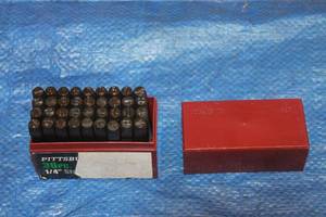 lot 264 image: PITTSBURGH 36 PC STEEL LETTER NUMBER 14 STAMPING SET&nbsp IN CASE&nbsp