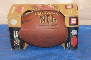 lot 305 image: NFL WILSON ULTRA GRIP&nbsp COMPOSITE LEATHER&nbsp UNKNOWN SIGNED AUTOGRAPH FOOTBALL IN ORIGINAL BOX&nbsp  SEE PICS&nbsp