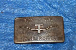 lot 308 image: VINTAGE TRINITY FORGE INC 1955-1975 HANDFORGED BELT BUCKLE ,4&nbsp