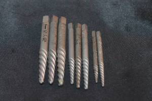 lot 149 image: TOTAL OF 8 ASSORTED SIZEBRAND&nbsp &nbspSPIRAL FLUTE SCREW EXTRACTORS  SEE PICS&nbsp