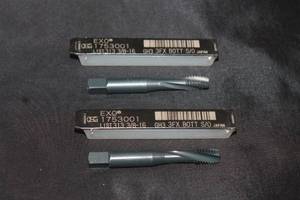 lot 84 image: TOTAL OF 2&nbsp OSG EX&nbsp 1753001&nbsp 38 -16&nbsp GH3 3 FX FLUTE SPIRAL BOTTOM TAPS&nbsp