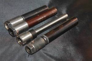 lot 113 image: TOTAL OF 4 ASSORTED BRAND COLLET CHUCK EXTENSION HOLDERS&nbsp