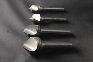 lot 134 image: TOTAL OF 4 ASSORTED SIZE COUNTERSINKS  SEE PICS&nbsp