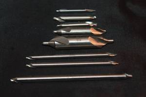 lot 139 image: TOTAL OF 8 HSS BELL TIP CENTER COMBINED DRILL POINT AND COUNTERSINK BITS  SEE PICS&nbsp