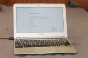 lot 64 image: SAMSUNG CHROME NOTEBOOK , XE303C12&nbsp&nbspHARD-DRIVE WIPED CLEAN NO OPERATING SYSTEM INSTALLED
